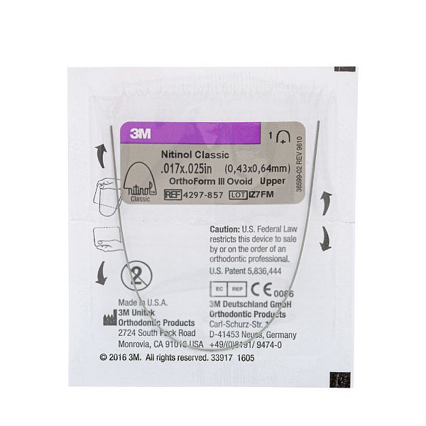 Дуга нитиноловая Unitek Classic .021x.025 ВЧ  ФIII 3М