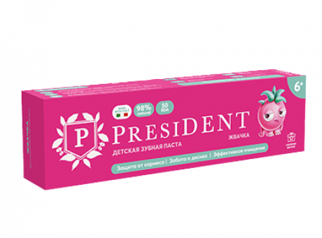 зубная паста детская PRESIDENT 6+ Жвачка (50RDA) 50 г